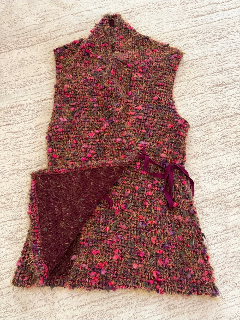 Vintage Bryn walker eyelash wrap sweater vest M - Picture 5 of 7